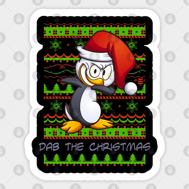 Christmas Dabbing Penguin - Dab Dance Slogan 1 Sticker by EDDArt